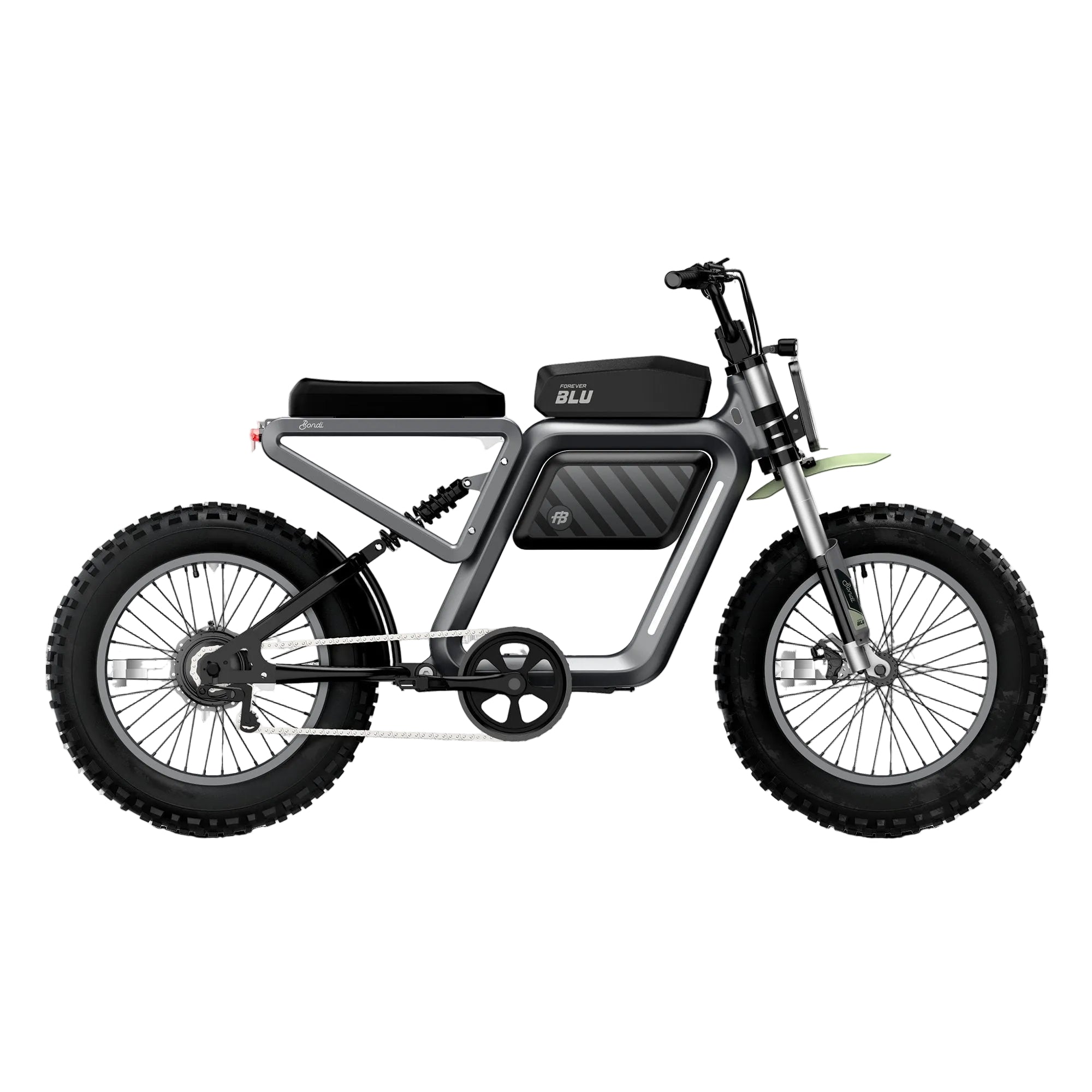 Forever BLU Titan Grey electric bike in full profile
