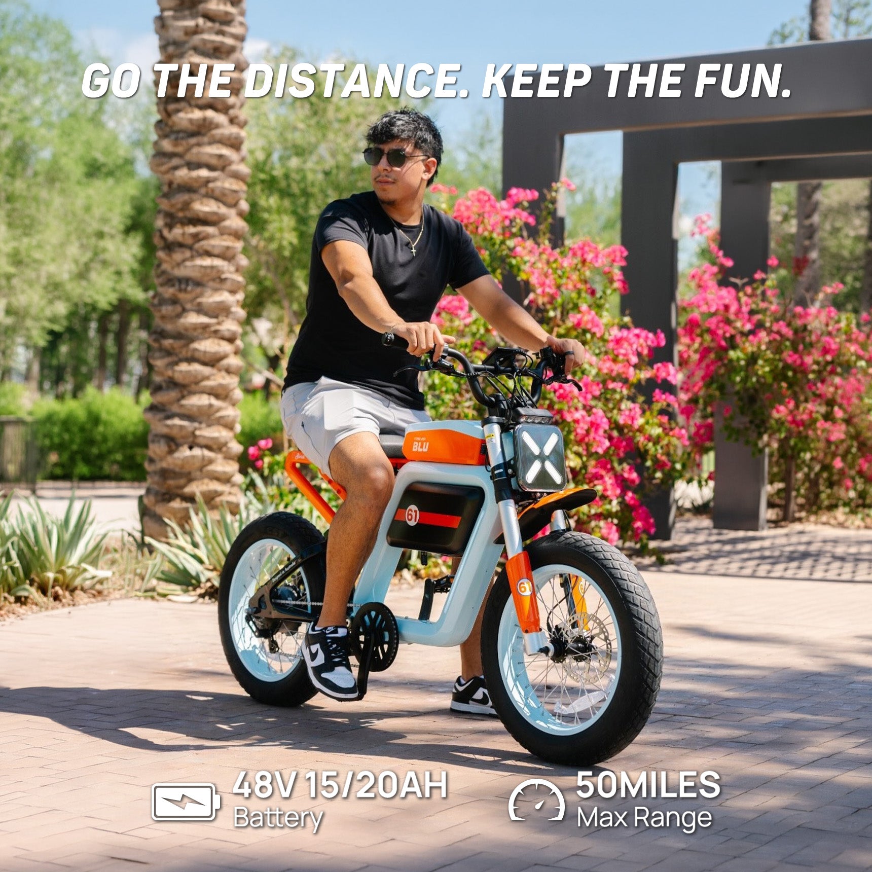 Forever BLU Racing Oil electric bike in full profile